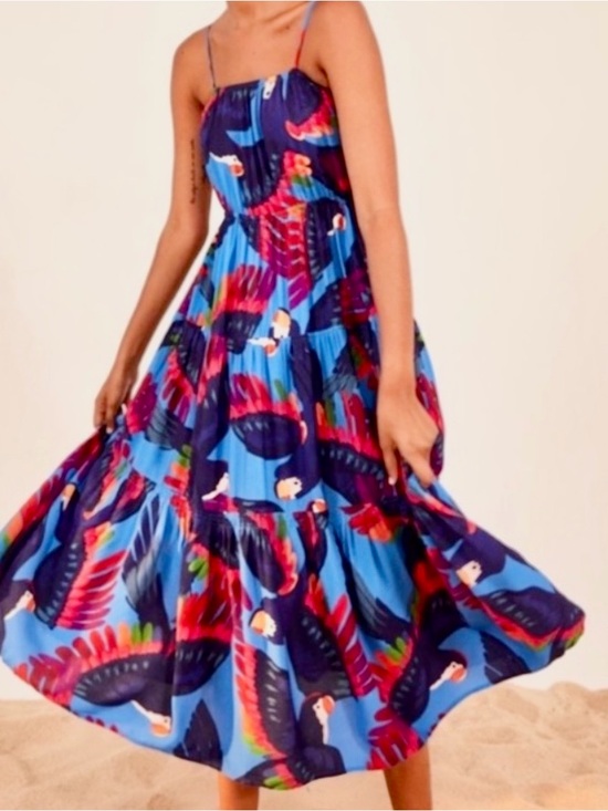 FARM Rio Dresses & Skirts - FARM Rio Blue Tropical Parrot Maxi Sundress